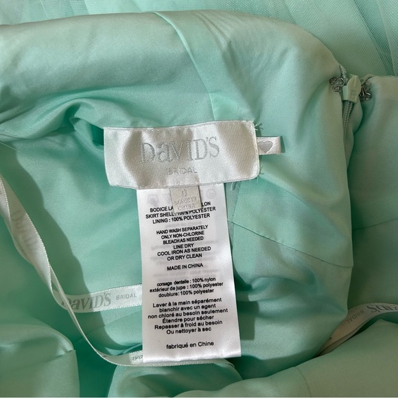 Davids Bridal Fairy Princess Dress Mint Green Chantilly Lace Tulle Fit & Flare - Picture 8 of 9